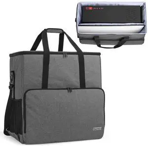 CURMIO Desktop Tower and Monitor Carrying Case,Travel Bag for PC Chassis, Monitor, Keyboard, Cable and Mouse, Bag Only, Gray