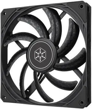 SilverStone Technology Air Slimmer 140 Enhanced Performance 140mm Slim Fan with Full-Range PWM and Shark Force Technology, (SST-AS140B)