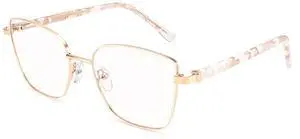 Dollger Blue Light Blocking Glasses for Women Trendy Oversized Computer Eyeglasses Cat Eye Metal Frame bluelight glasses Gold