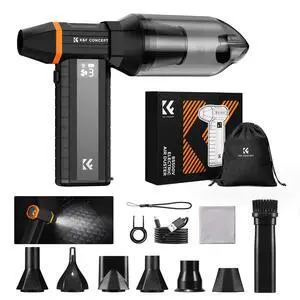 K&F Concept Screen Display Electric Compressed Air Duster|350000RPM Vacuum Cleaner|LED Light|10000mah Battery|Super Wind Power| Rechargeable Brushless Motor|for Computer, Keyboard, Car, Home,Outdoor