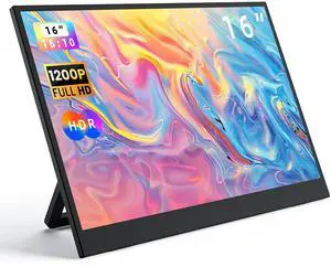 16-inch Portable Monitor for laptop, 144 Hz Screen, 1200P FHD Ultra-thin Travel Monitor with Mini HDMI and Type C Port, Plug & Play, Suitable for Laptops, PS, Xbox, and Switch as an External Display