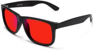 MAXJULI XXL Blue Light Blocking Glasses for Big Heads Men,Computer Reading/Gaming/TV/Phones Glasses for Women Men (Red) 8806XXL