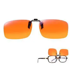 Slocyclub Clip On Blue Light Blocking for Women and Men,Flip-Up Design for Computer, TV, Gaming