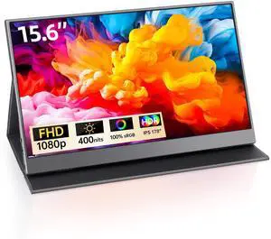 ATWYWTA 15.6'' Portable Monitor,FHD 1080P Ultra Slim Portable Monitor for Laptop with Smart Cover & Speakers,HDR IPS Extender Screen for Laptop PC MAC Phone Xbox PS5 Switch with USB Type C & HDMI