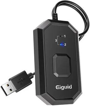 KM Sharer Wireless Keyboard Mouse Switcher for 4 Devices | USB KVM Control Windows PC Tablet Phone | Desk Space Saver