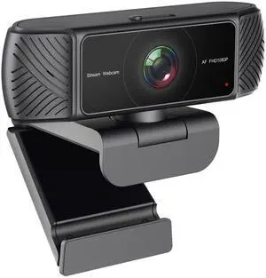 Webcam with Microphone - Streaming HD Webcam 1080P for PC, USB Computer Web Camera with Privacy Cover, Auto Focus, Noise Cancellation, Auto Light Correction, Plug and Play, for Laptop, Desktop, Mac