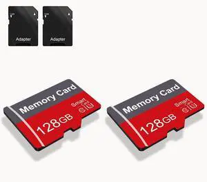 2 Pack Memory Card 128GB with Adapter, High Speed TF Card, UHS-I C10 A1 Memory TF Card for Tablet/Mobile Phone/Camera/Car Audio/Game Console (128, GB)