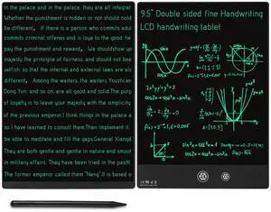 LCD Writing Tablet, 9.5in Double Display Erasable Reusable Electronic Drawing Pads