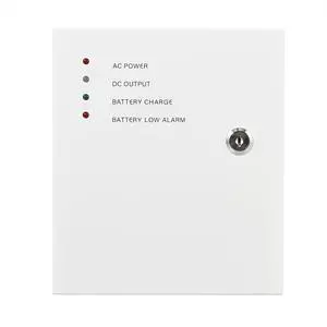 12V 5A Access Control Power Supply Box  Regulated DC Converter with Metal Enclosure, AC 110V240V Input, Short-Circuit Protection, Battery Backup Link, for Door Lock, Entry & Security Systems