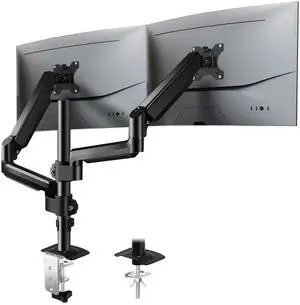 Kolohoso Dual Monitor Stand for 13 to 32 Inch Screens, VESA 75/100mm Support, Dual Monitor Arms with Tilt, Swivel and Rotate