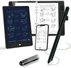 Smart Pen for Note Taking Set Real-Time Paper-to-Digital, Smart Digital Notebook with Pen for Meeting Class Creation, Convert to Text, Store, and Share Your Handwritten Notes via App(iOS/Android)