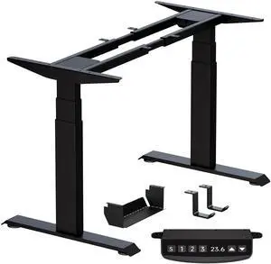 BIZUM Dual Motor 3-Stage Electric Standing Desk Frame,3 Memory Height Presets, Table Legs Up to 49.2", DIY Workstation for Home Office,Black BIZUM Dual Motor 3-Stage Electric Standing Desk Frame,3 Memory Height Presets, Table Legs Up to 49.2", DIY Workstation for Home Office,Black