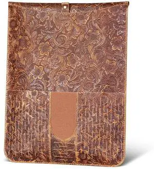 Gexmil Genuine Laptop Sleeve 16 inch, 15-15.6 Inch Laptop Cover Compatible with MacBook Pro 16 M4 M3 M2 M1, HP Acer Dell Lenovo ASUS Notebook, Computer Sleeve Bag with Pocket, Floral Brown