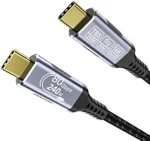 c to c cable fast charging Compatible with Thunderbolt 5,Thunderbolt 4/3,80 Gbps Data Transfer,USB 5 Cable 3.3ft, Supports 16K/Dual8K usb c video, 240W/100W Charging usb c to usb c monitor cable