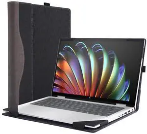 2024 Case Cover for Hp Envy x360 14-FA 14-fc 14 inch 2-in-1 Laptop for Spectre x360 14-EU [Do Check Model] Notebook Sleeve Computer Bag Protective PU Accessories Heat Dissipation Hole (Black)