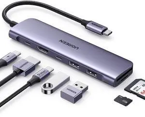 UGREEN Revodok 1071 USB C Hub for Laptop 7 in 1 Dock 4K HDMI, 100W PD Charging, USB-C & 2 USB-A 5Gbps Data Ports, SD/TF Card Reader for MacBook Pro/Air, iPad Pro, XPS, Thinkpad