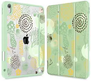 Tuiklol Case for iPad Air 11'' (M3 2025/M2 2024) 6th Gen/iPad Air 10.9'' 2022 2020 5th /4th Gen, Buit in Pencil Holder with Shockproof Cover Clear Back Auto Wake/Sleep, Vintage Floral