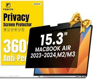 F FORITO 360° Privacy Screen Protector Compatible with MacBook Air 15.3 inch (2023-2025, M2, M3, M4), Anti Peeping and Anti Glare Laptop Privacy Screen Shield
