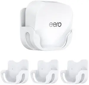 Eero 7 Wall Mount for eero 7 Mesh Wi-Fi 7 Router, Space-Saving Bracket with Hidden Cable Management, Custom Fit Holder for Amazon eero 7 Dual-Band Mesh System, Easy Installation ( White, 3 Pack)