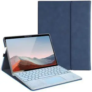 Protective Case for 10-inch Microsoft Surface Go 4/3/2/1, Multiple Angle Viewing, Slim Lightweight Cover, Stylus Holder, Light Heat Dissation, Compatible with Type Cover Keyboard, Blue