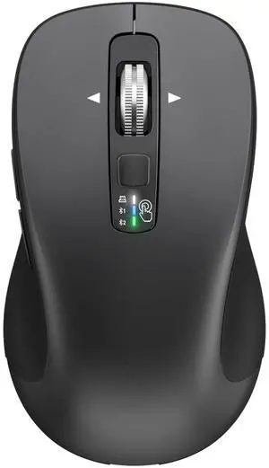 CITLLA Wireless Bluetooth Mouse (USB + BT1 + BT2), Full Size, 4-Way Scrolling, Multi-Device Silent Mouse for Computer, Laptop, iPad, MacBook (Grey)