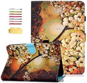 UUcovers 10.1 inch Fire HD 10 Case (Only Fits 11th Generation, 2021 Release) with Pencil Holder Pockets Stand PU Leather [Auto Sleep/Wake] for Kindle Fire HD 10 Plus (11th Gen) Tablet, Coffe Flower