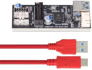 Cablecc 5Gbps Dual Ports Type-C USB-C & 19/20Pin Header to USB 3.0 20Pin & Type-E Female PCBA Type Adapter Splitter HUB