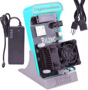 Bitaxe Gamma 601 Bitcoins Miner BM1370 Asic Chip 1.2TH/s Solo Miner 18W/TH Energy Efficiency 2.4G WiFi Home Use BTC Miner Low Noice Crypto Miner Include PSU with Open Source, Updated Softwarem,Blue