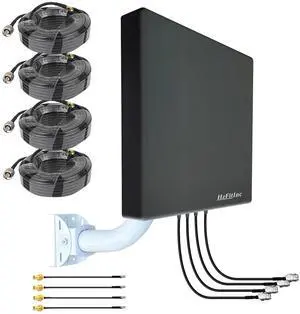 5G 4G LTE 4x4 MIMO Outdoor Panel Antenna Kit | High Gain External Antenna for Cellular Routers Modems Hotspots Gateways for T-Mobile Home Internet, Verizon, AT&T (Kit w/ 32' Cable SMA & TS9)