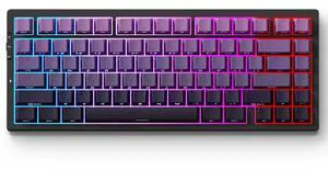 MCHOSE G75 PRO 75% Wireless Mechanical Keyboard, TKL Keyboards Tri-Mode BT5.0/2.4GHz/USB-C, Hot Swap Custom Creamy Keyboards Linear Switch, Double Shot PBT Keycaps RGB LED Backlit, Black&Purple