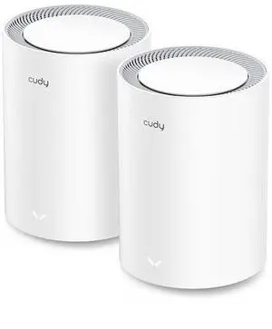 Cudy AX3000 Wi-Fi 6 2.5G Mesh System, Covers up to 4800 Sq.Ft, Replaces Wireless Router and Extender, Supports Ethernet Backhaul, Ideal for 2.5G Network, M3000 2-Pack