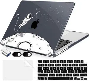 MecBevia for MacBook Pro 14 inch Case M5 M4 M3 M2 A3434 A3112 A3401 A3185 A2918 A2992 A2779 M1 A2442 Pro Max Chip (Released 2025 to 2021), Hard Shell Cover for MacBook Pro 14", Astronauts Stars