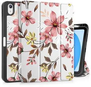 Mektron Case for iPad (A16) 11th Generation 11-inch 2025 Fit iPad 10th Gen 10.9 inch 2022, Tablet Cover with Trifold Stand + Pencil Holder + Auto Wake/Sleep + TPU Back Cover, Floral C293