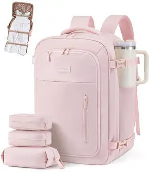 LOVEVOOK Travel Backpack for Women Men with Garment Bag, 40L Carry on Backpack as TSA Personal Item Flight Approved, Luggage Daypack Fits 17.3" Laptop, Overnight Business Weekender Travel Essential