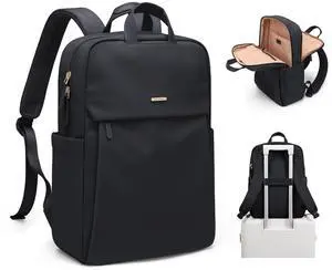 GOLF SUPAGS Women Laptop Backpack Fits 15.6 Inch Notebook Casual Daypack Everyday Bag for Work Travel College Backpack Book Bags (Black)