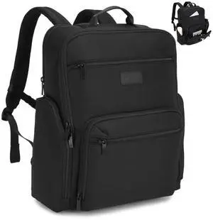 HEAD Large Laptop Backpack for Men with Trolley Sleeve, Travel Backpacks fits 17.3 inch Laptop, Waterproof Business Laptop Bags for Work/Commute/College/Daily, Black