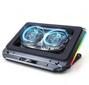 Katruy Gaming Laptop Cooling Pad with Powerful Turbo Fan, Infinitely Variable RGB Laptop Cooler, Sealed Foam for Rapid Cooling of 14-21-inch Laptops