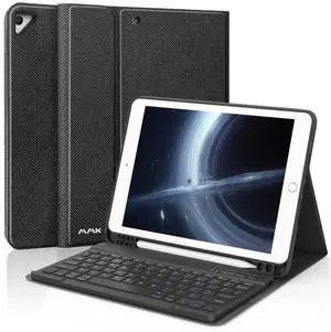 MMK for iPad Keyboard Case for 10.2" 9th/8th/7th Generation 2021/2020/2019, Detachable Wireless BT Keyboard with Magnetic Protective Cover with Pencil Holder for iPad Pro 10.5" 2019