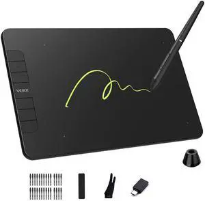VEIKK Drawing Tablet VK640, Digital Graphic Tablet 6x4 Inch with Battery-Free Stylus(8192 Pressure Levels), 6 Shortcut Keys, Pen Tablet for Drawing, Design, Teaching, Work with Mac, PC & Mobile