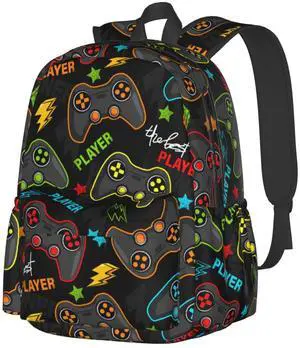 Jbofyee Game Joysticks Laptop Backpack For Men Women, Gaming Theme Lightweight Daypack Bookbag For Daily Commutes Business Travel Hiking