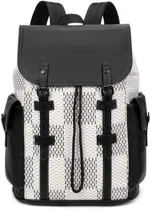 KingTo Laptop Backpack for Men Luxury Anti-Theft Travel Backpack Casual Business Waterproofing Computer Bag (A-White)