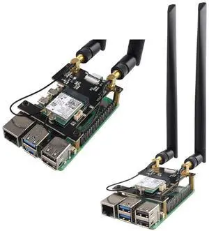 ZDE ZP590A PCIe to M.2 E Key HAT PCIE to WiFi7 6 6E 5 Module Adapter Expansion Board for Raspberry Pi 5 WiFi Adapter Board Support Google TPU WiFi 7 BE200 WIFI6E AX210 MT7922 WIFI6 AX200