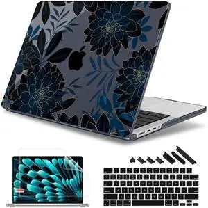 May Chen Case for MacBook Pro 14 inch, Models A2442 A2779 A2918 A2992 A3401 A3185 A3112 A3434, M1 M2 M3 M4 M5 Chip (2021-2025 Release), Plastic Hard Shell Case with Keyboard Cover, Luxury Dahlia