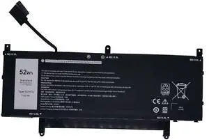 N7HT0 Laptop Battery Replacement for Dell Latitude 9510 9520 / Latitude 9520 2-in-1 P94F P95F P95F001 P94F001 TVKGH V5K68 N2NLL 08NFC7 N2NLL N7HTO 0PKW00 089GNG - 7.6V 52Wh