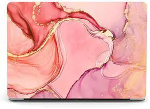 Berkin Arts Compatible with MacBook Air 13 inch Cover, 2022, 2021, 2020-2018 Release A2179/A2337 M1 with Touch ID with Keyboard Cover & Screen Protector Cloisonnism Pink Gold Volor Scheme