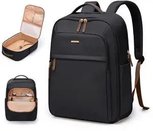 GOLF QUALITY 22L Travel Backpack for Women & Men,Carry On Bag for Airplanes Personal Item Laptop Backpack,17.3 Inch,Black