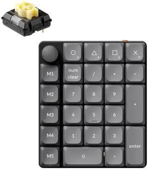 Keychron K0 Max Wireless Low-Profile Number Pad, QMK/VIA Programmable, Hot-Swappable Banana Switch, RGB Backlit, 2.4GHz & Bluetooth 5.3, 1000Hz Polling Rate, with Knob, for Windows/Mac