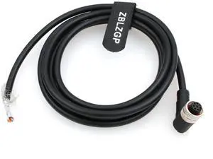 ZBLZGP M12 Right Angle 8 pin A-Coding Sensor Shielded Cable to Bare Wire Ethernet Electrical Power Cable for Device Network Profinet Automation 3M/9.8FT
