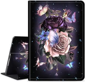 Dikoer for All-New Amazon Kindle Fire HD 10 Tablet Case (13th Generation, 2023 Release), Slim Adjustable Stand Back Shell Protection Smart Cover for Fire HD 10 2023 10.1 Inch, Purple Flower