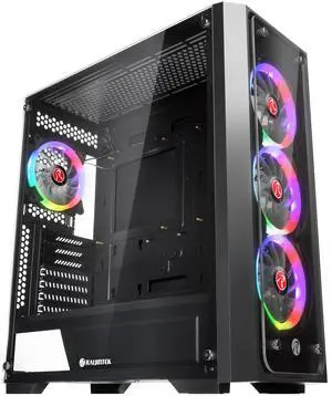 RAIJINTEK PONOS TG4, Mid-Tower PC Case, with Tempered Glass (Front & Side), EEB M/B, Comes with 4pcs 12025 ARGB Fans, Compatible with Max. 390mm VGA Card, USB3.0 and Magnetic Dust Filters